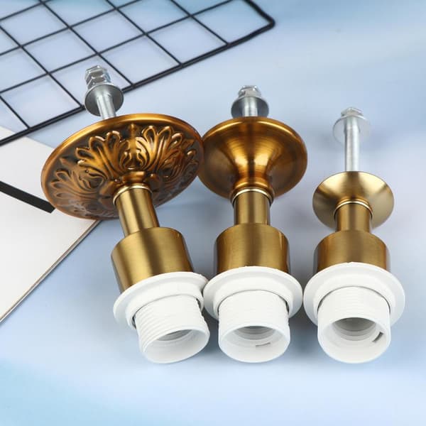 Bordlampeholder Fast Base E27 Skruelampe Mund Jern DIY Lys A1