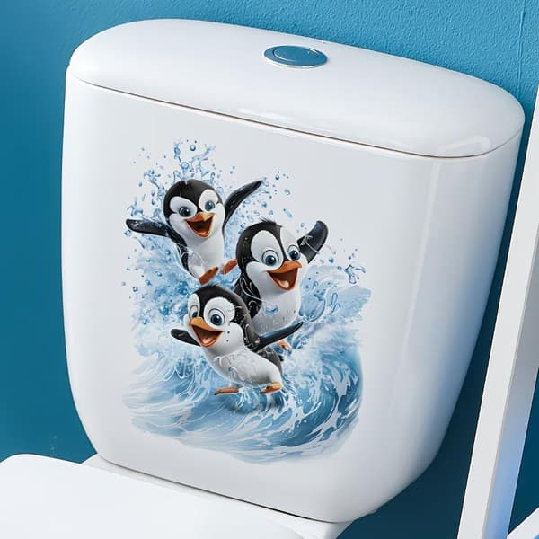 e Uiva Pingviini WC-tarra Vedenpitävä Kylpyhuoneen Seinätarra A