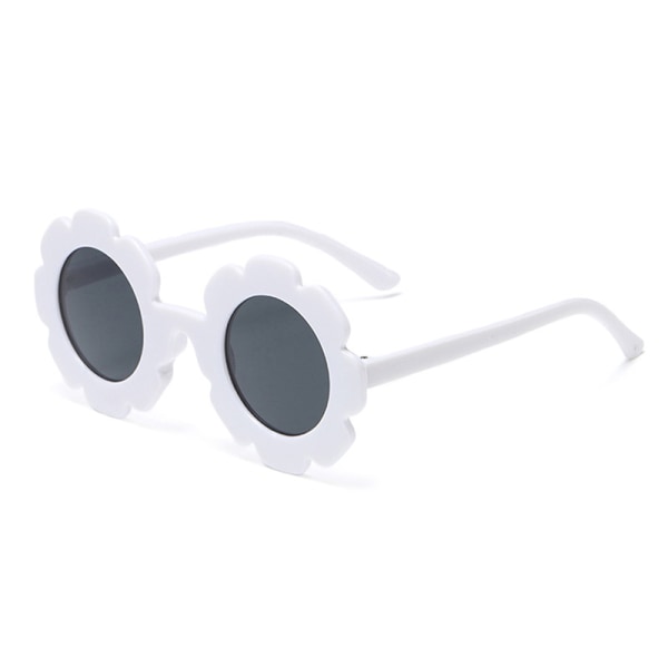 Nye Sun Flower Round e Kid solbriller UV400 til drengepiger Toddl White