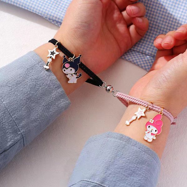 1 pari Sanrio Asusteet Rannekoru Kuromi Melody Magnetic Rubbe A8