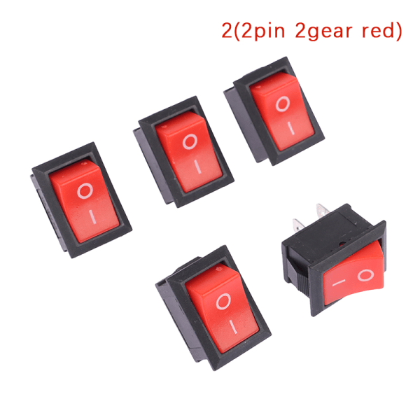 5 kpl 15 * 21 mm painikekytkin ON-OFF 2-asentoinen power 2(2pin 2gear red)