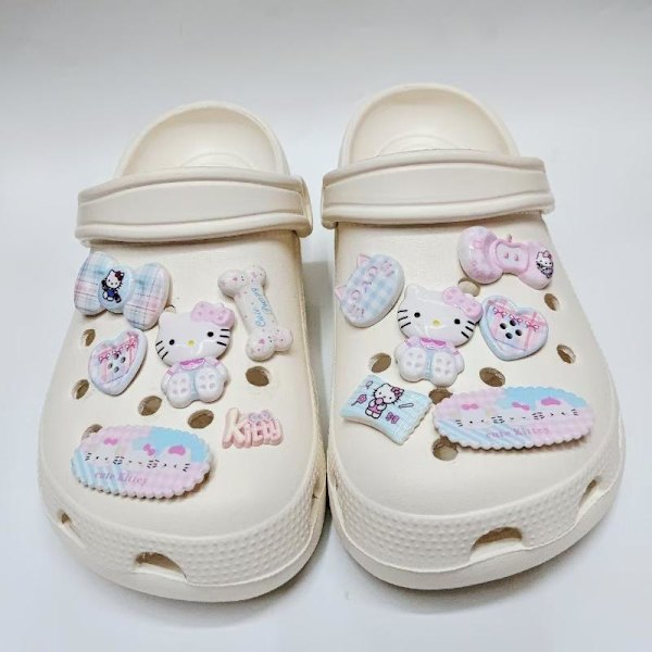 12 st e Bow Bone Hello Kitty Skodekor för träskor sandaler