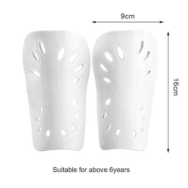 1 par fodboldskinnebeskytter Plastfodboldbeskyttere Benbeskytter F White L