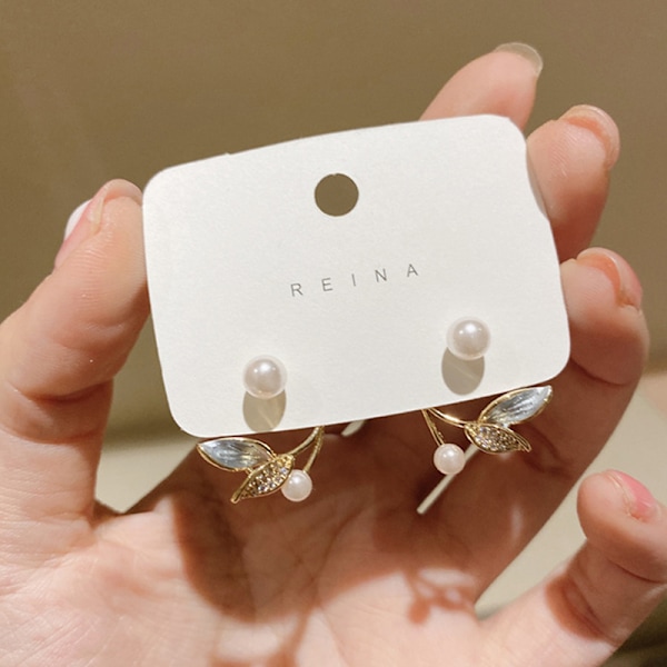 1 Par New n Light Luxury Pearl Flower Stud øredobber Personlighet
