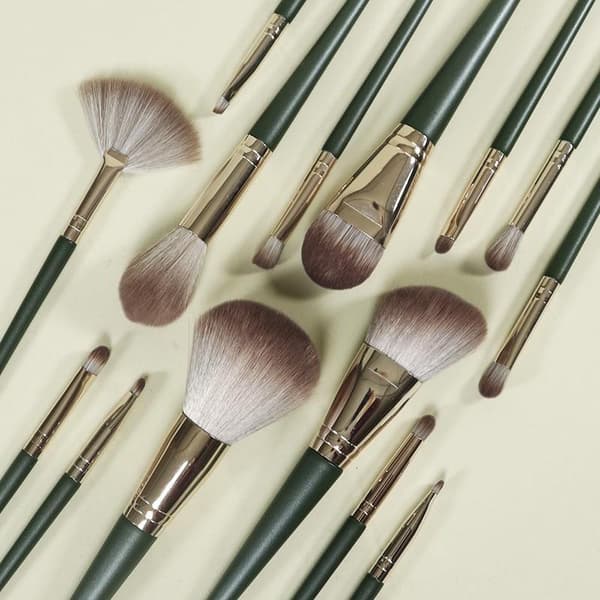 14 stk. makeupbørster, bløde, luftige makeupredskaber, kosmetisk pudder E A3