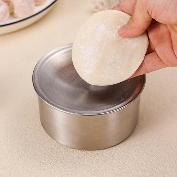 Dumplingpresse i rustfritt stål, rund form for deig B