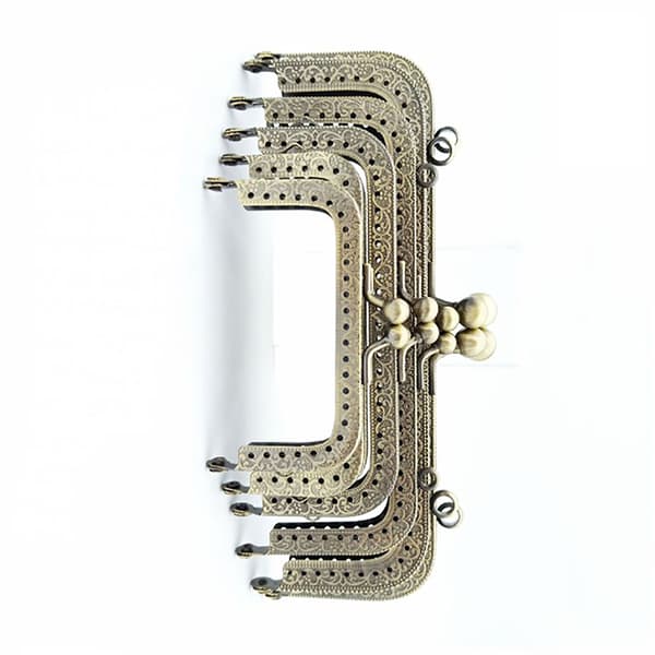 Fyrkantig Blank Silver Basic Metal Plånbok Ram Kiss Spänne Lås DI 15cm