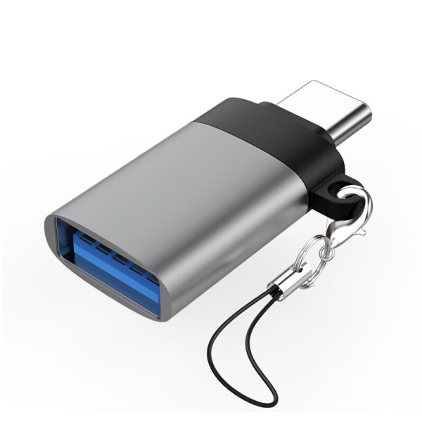TYPE-C till USB 3.0 Adapter OTG Converter W/Lanyard U Disktelefon Gray