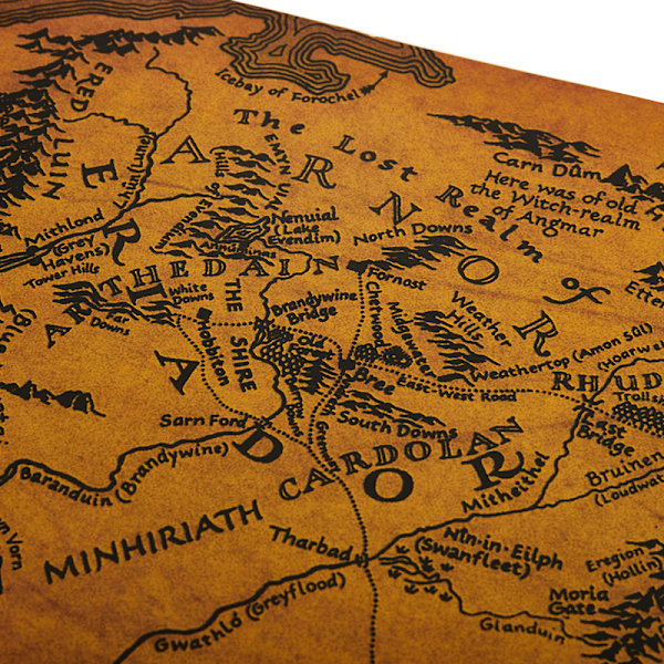 The Rings Middle Earth Map Retro Kraft Papper Poster Dekoration 36*51.5cm
