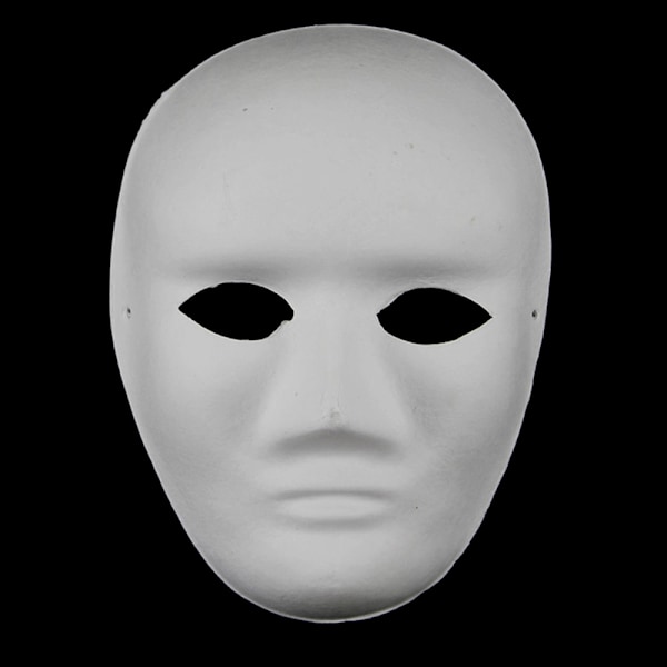 Helmaske Papir Blank Hvit Halloween Cosplay Katt Malbar Male