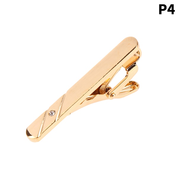 1 st enkel stil slipsklämma för män Pinlås Kort klämma guld 4