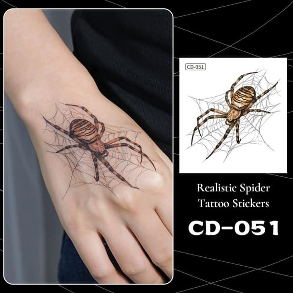 5 stk midlertidige klistremerker for Halloween kroppsdekor Edderkopp A1