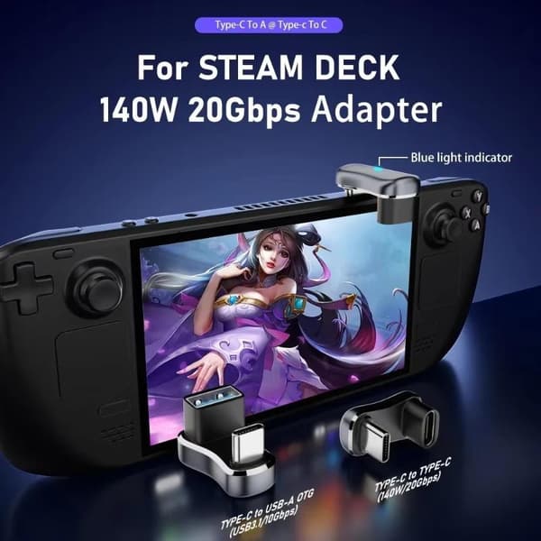 USB C-adapter Typ C hane till hona 20 Gbps PD 140W snabbladdning A1
