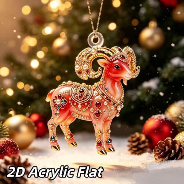 Akryl Zodiac Get Hängande Prydnad Lyckosam Röd Guld Design A1