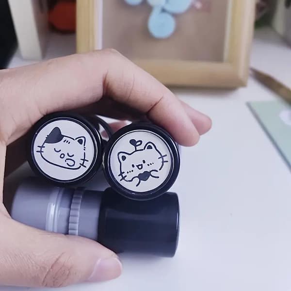 e Tecknad Svart Kattunge Stämpel Härlig Form DIY Scrapbooking Deco A3