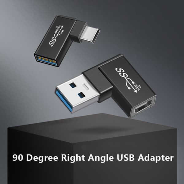 90 graders retvinklet USB 3.0 han-til-hun-udvidelsesadapter B