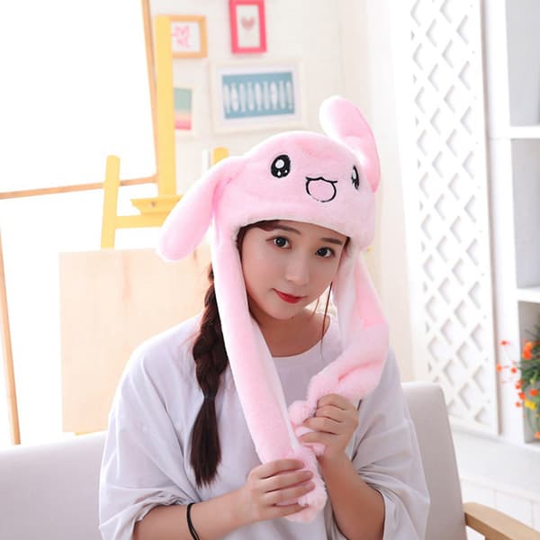 1 Stk Glowing e Bunny Ears Hat Glowing Ear Moving Bunny Hat Pink