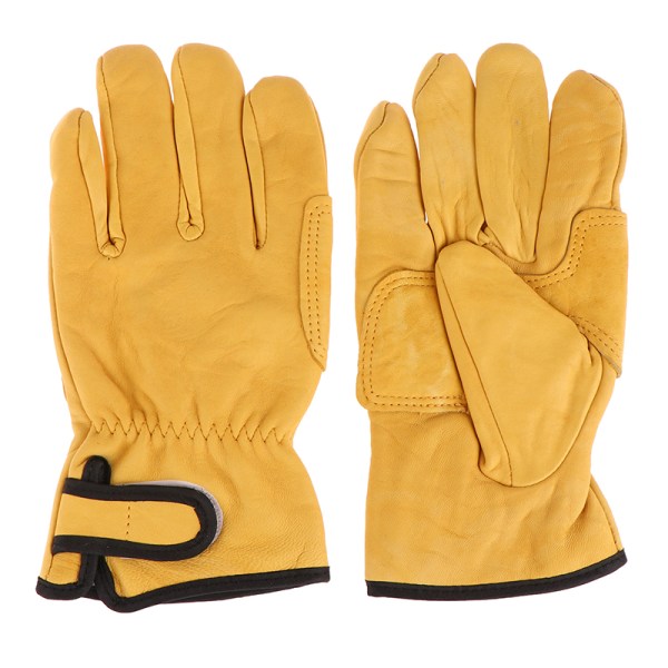 Arbetshandskar Fårskinnsläderarbetare Work Welding Safety Prote Yellow