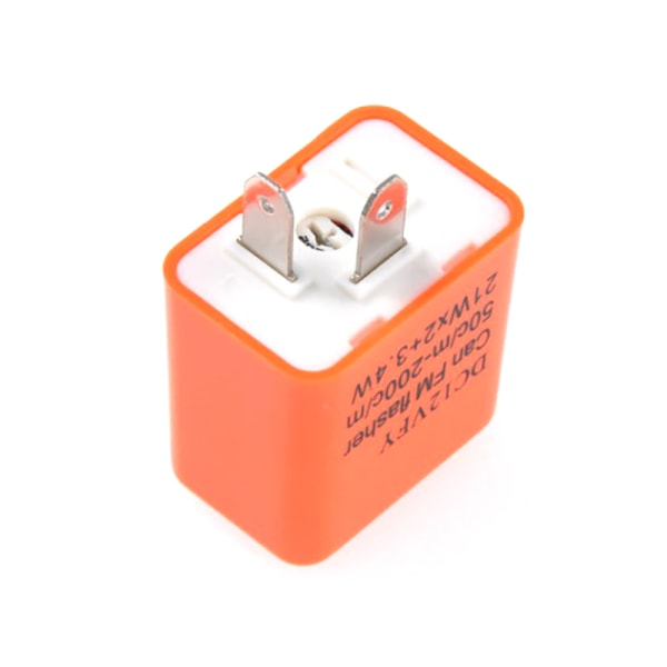 Justerbart 12V 2 Pin Frequency LED Flasher Relay Orange