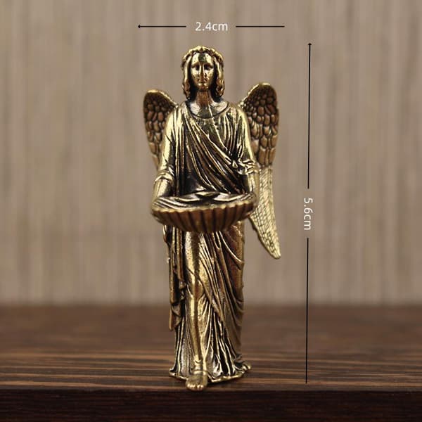 Europeisk Ängelfigur Heminredningsstaty Skyddsängelvingar Copper