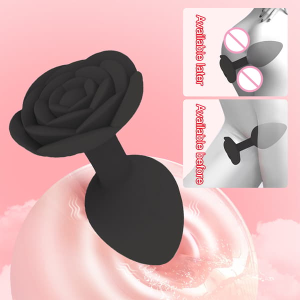 Rose Analplugg 3 Størrelse Silikon Rumpeplugger Stimulator Analsex T Red M