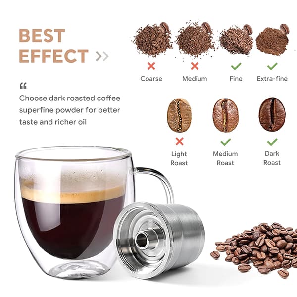 Kapselkaffefiltersæt i rustfrit stål til Illy X7 Y3 Y5 kaffe