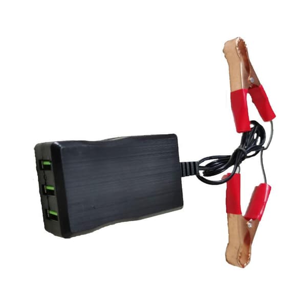1 stk 12V 24V til 5V 3USB-port strømadapter med batteriklemme for A2