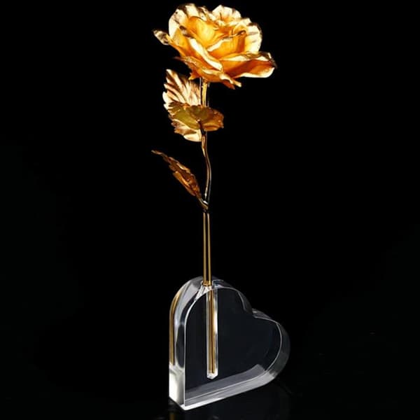 Rose Akryl Stativ Hjerteform Vase For Flower Display Akryl