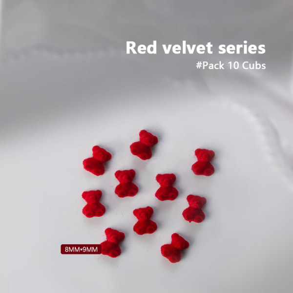10 kpl New Year's Red Series Love Ribbon Bow Star Resin Nail Acc SZ-630
