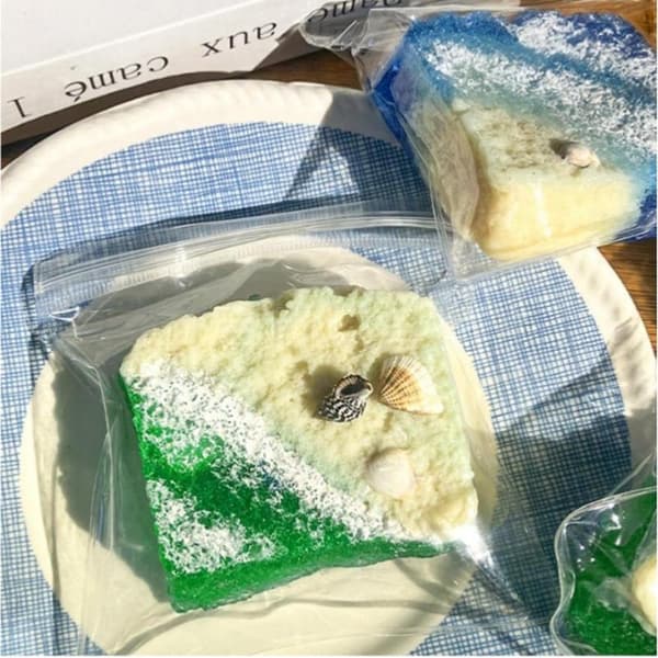 Ocean Wave Toast Mjuk Långsamt Stigande Realistiska Skal Leksaker Blue