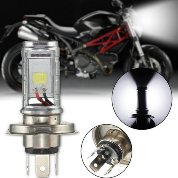 1 STK Motorcykel H4 COB LED Forlygte Hi/Lo Beam Front Light Lam