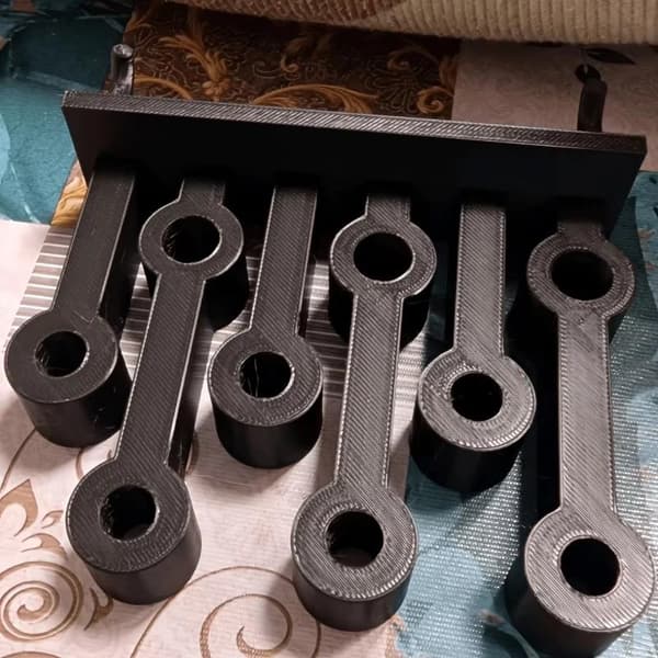 1 stk 9-spors veggfeste 3D-printet holder B