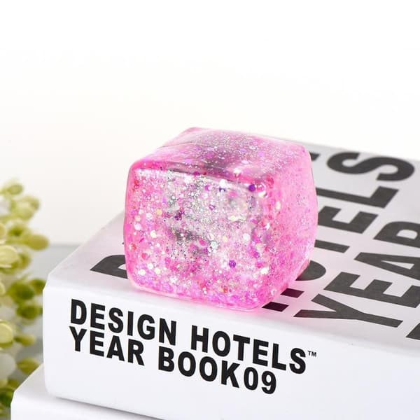 Glitter isterning Fidget Legetøj Blød Langsom Rebound Farverig Glimmer A1