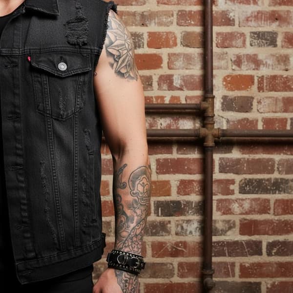 Piikit Niitti Nahkainen Rannekoru Mansetti Goottipunk Rannekoru Black