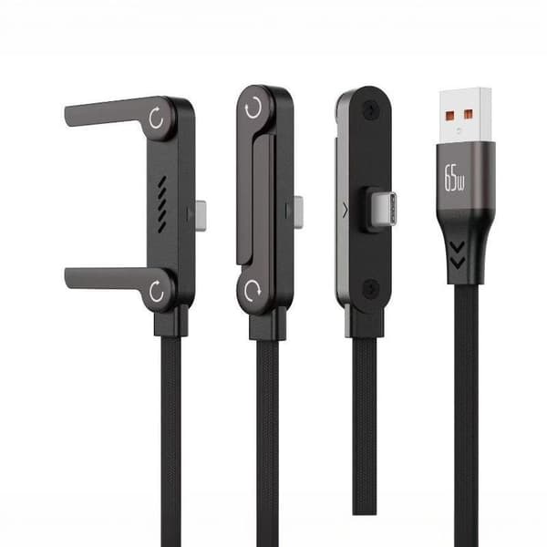 240W USB C snabbladdande datakabel med inbyggt telefonstativ, hållbar A2