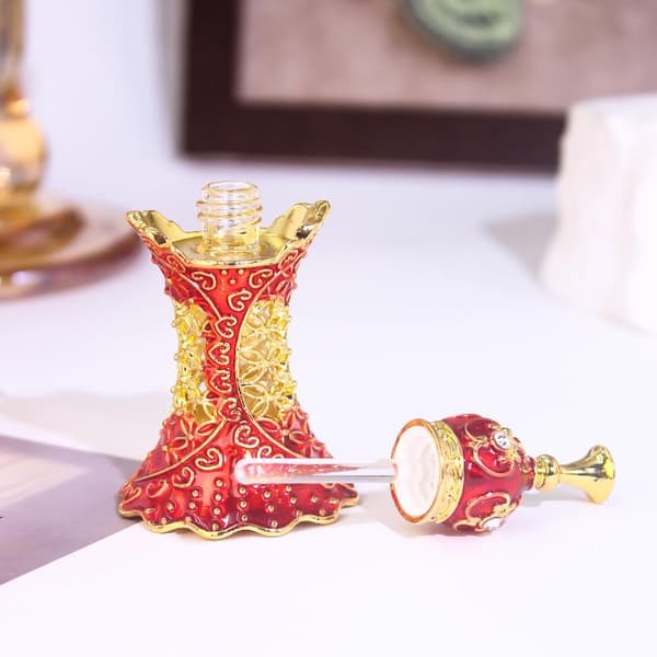 Glass Parfymeflaske Dubai Arabisk Stil Påfyllbar Tom Essens Red