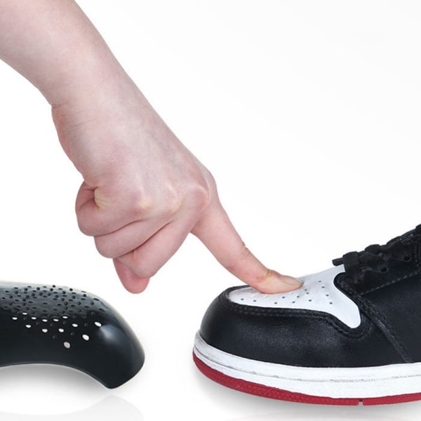 2 Pacs New Shoe Care Sneaker Anti Crease Toe Caps Protector Str White L