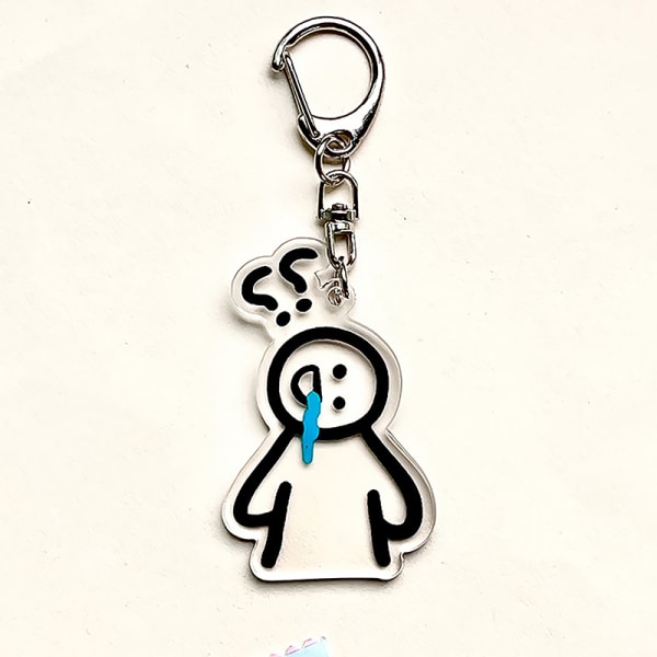 Roliga uttryckssymboler Matchstick Man Key Chain Portable Pendant Keych A5