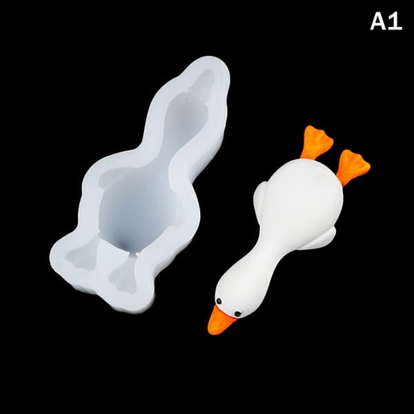 3D Anka Form Silikonform DIY Doftljus Gips Tvål Lera A1
