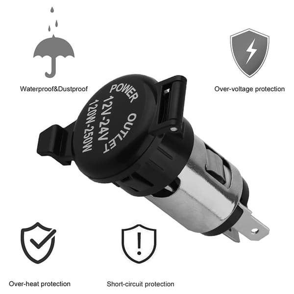 Universal 12V Bil Sigarettenner Strømuttak Adapter Plugg Uttak Bra A2