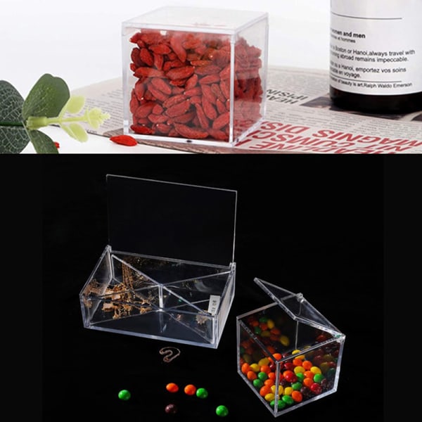 Klar Acryl Cube Favor Box af Plexi Akryl Glas Plast 6x6x6cm