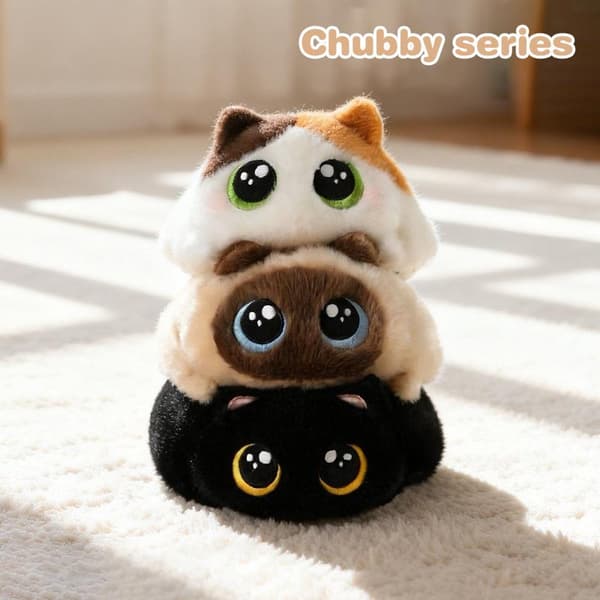 Fluffy Chubby Cat Kosedyr Ultra Mykt Stoff Barnegave A1