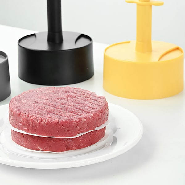 Manuell Hamburger Köttpress ABS Rund Non-stick Fylld Köttpaj Gray