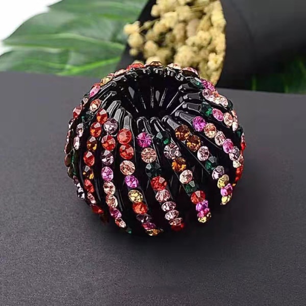 Kvinnor Rhinestone Claw Hög hästsvans Clip Fixed Spänne Claw Clip Multicolor