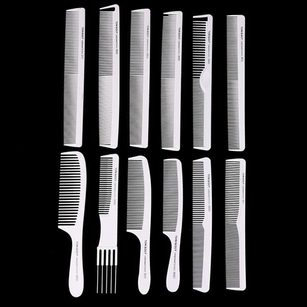 1 PC professionel hårkam anti-statisk kulfiber frisør A9