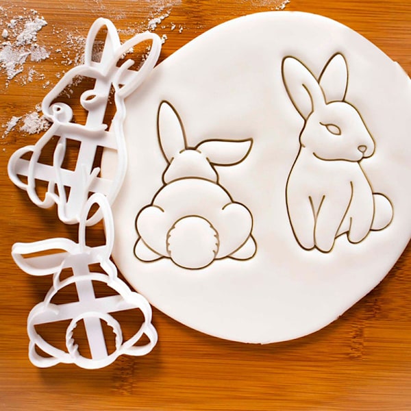 1/2 st e Bunny Cookie-formar DIY Biscuit-form Köksbakningstillbehör A