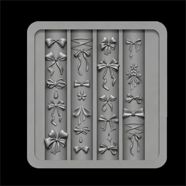 3D Sløjfe Silikone Negleform Blandet Form Sløjfe DIY Manicure Kunst A3