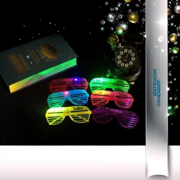 LED-lysende festbriller med lysende blinkeffekt, assorterte A9