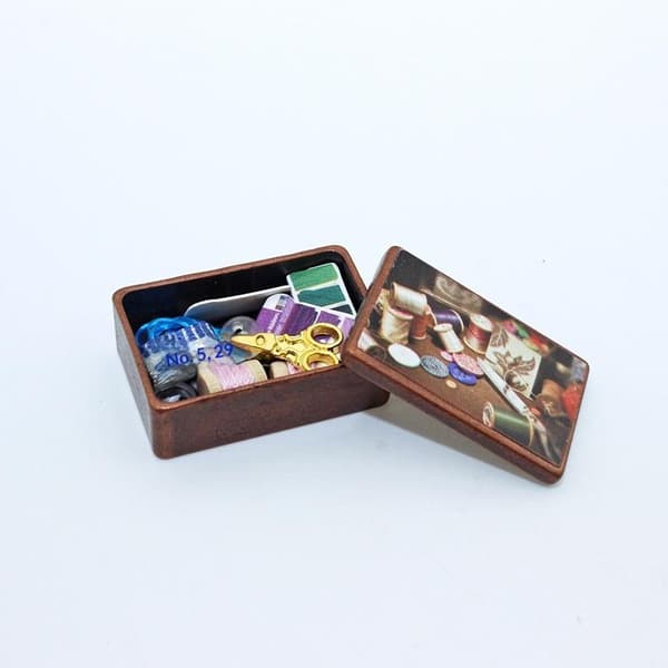 1 sæt miniature legetøj dukkehus mini simulation og trådboks M