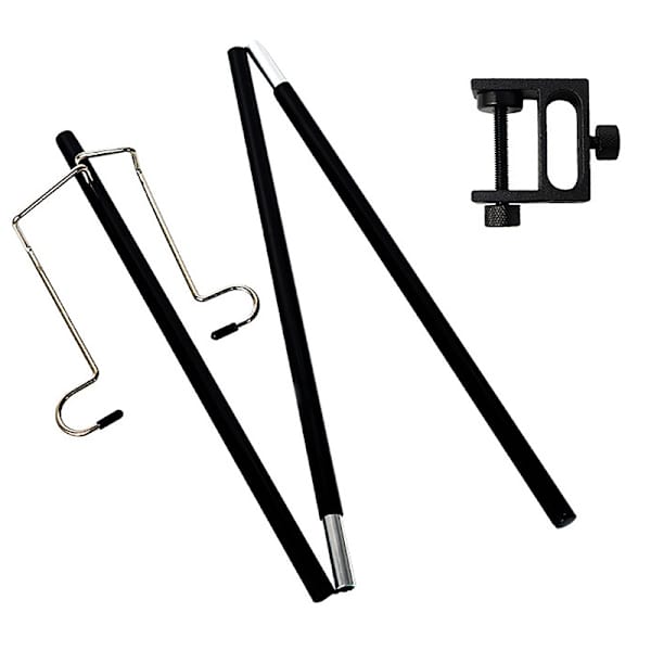 1 stk Campinglanternestativ Avtakbare lanternehengere Bærbar L Black 2 Hanger